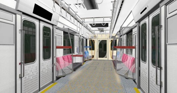 大阪市営地下鉄 改良型「30000系」一般車両車内イメージ
