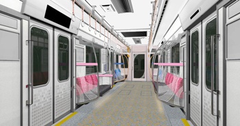 大阪市営地下鉄 改良型「30000系」女性専用車両車内イメージ