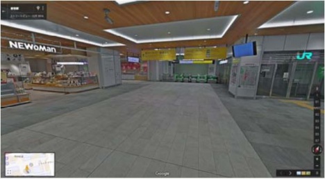 Google ストリートビュー 「新宿駅・コンコース内」（JR東日本プレスリリースより