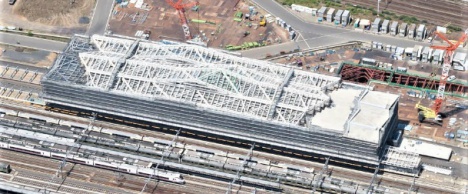 2018年5月時点品川新駅（仮称）工事写真 （JR東日本ニュースリリースより） 